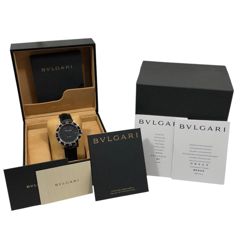 ブルガリ BVLGARI ブルガリブルガリ BB38SLAUTO ブラック SS/革ベルト 自動巻き メンズ 腕時計