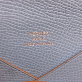 エルメス HERMES カルヴィ U刻印　(2022年製) ブルーノール・シルバー金具 ヴォーエプソン ユニセックス カードケース