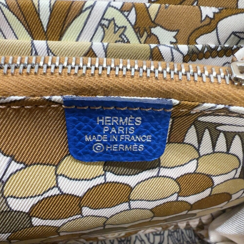 エルメス HERMES アザップシルクインコンパクト Z刻印　(2021年製) ブルーフランス　シルバー金具 ヴォーエプソン レディース コインケース