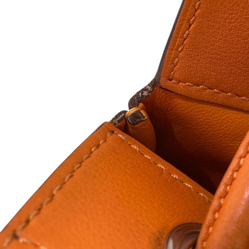 エルメス HERMES アリーヌミニ D刻印 オレンジ スイフト レディース ショルダーバッグ