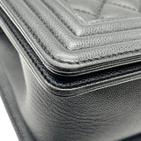 シャネル CHANEL ボーイシャネル25 A67086 ブラック アンティークゴールド金具 キャビアスキン レディース ショルダーバッグ