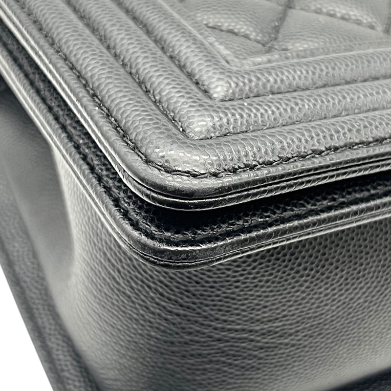 シャネル CHANEL ボーイシャネル25 A67086 ブラック アンティークゴールド金具 キャビアスキン レディース ショルダーバッグ