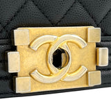 シャネル CHANEL ボーイシャネル25 A67086 ブラック アンティークゴールド金具 キャビアスキン レディース ショルダーバッグ