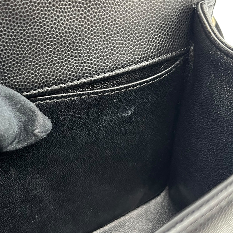 シャネル CHANEL ボーイシャネル25 A67086 ブラック アンティークゴールド金具 キャビアスキン レディース ショルダーバッグ