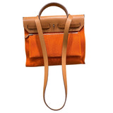 エルメス HERMES エールバッグジップPM □N刻印 オレンジ シルバー金具 トワル/レザー レディース ショルダーバッグ