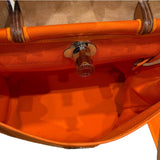 エルメス HERMES エールバッグジップPM □N刻印 オレンジ シルバー金具 トワル/レザー レディース ショルダーバッグ