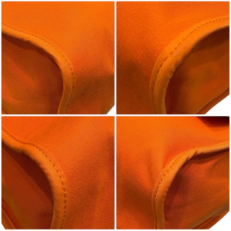 エルメス HERMES エールバッグジップPM □N刻印 オレンジ シルバー金具 トワル/レザー レディース ショルダーバッグ