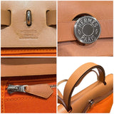 エルメス HERMES エールバッグジップPM □N刻印 オレンジ シルバー金具 トワル/レザー レディース ショルダーバッグ
