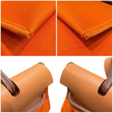 エルメス HERMES エールバッグジップPM □N刻印 オレンジ シルバー金具 トワル/レザー レディース ショルダーバッグ