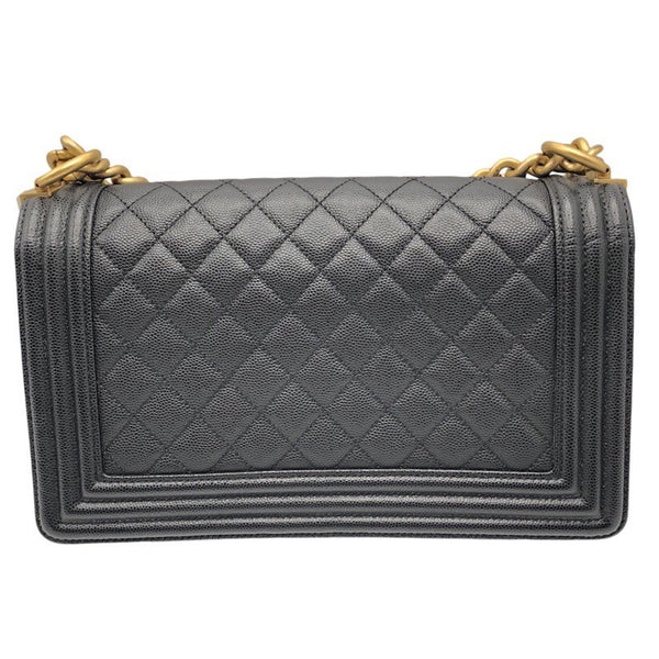 シャネル CHANEL ボーイシャネル25 A67086 ブラック×GD金具 キャビア ユニセックス ショルダーバッグ