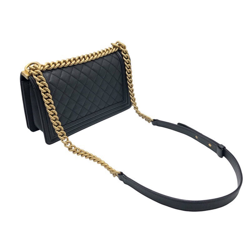 シャネル CHANEL ボーイシャネル25 A67086 ブラック×GD金具 キャビア ユニセックス ショルダーバッグ