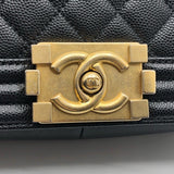 シャネル CHANEL ボーイシャネル25 A67086 ブラック×GD金具 キャビア ユニセックス ショルダーバッグ