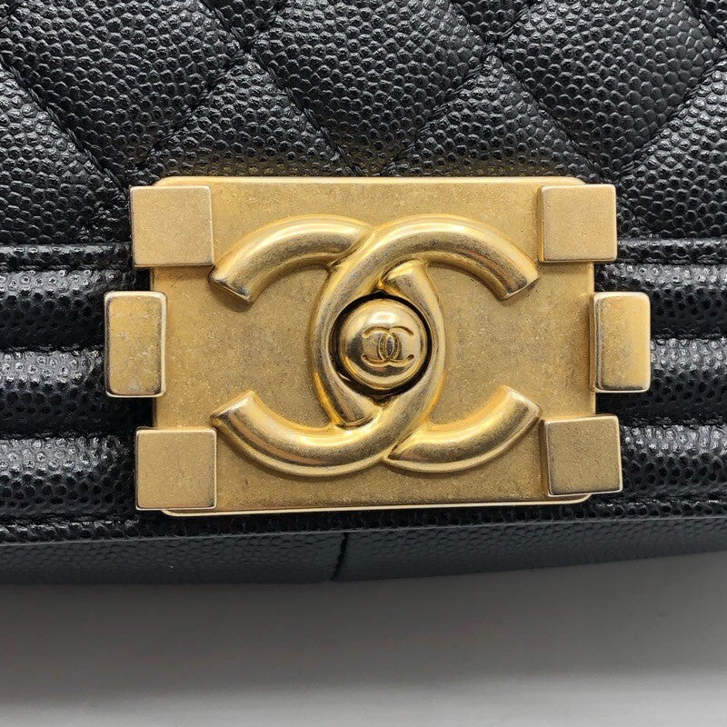 シャネル CHANEL ボーイシャネル25 A67086 ブラック×GD金具 キャビア ユニセックス ショルダーバッグ