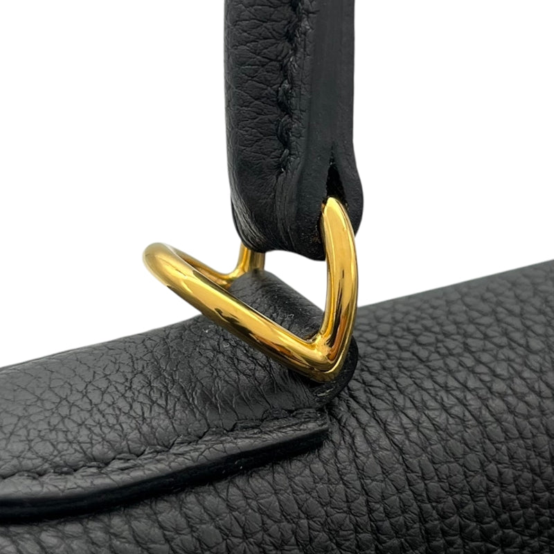 エルメス HERMES ケリー28 内縫い D刻印 ブラック ゴールド金具 トゴ レディース ハンドバッグ