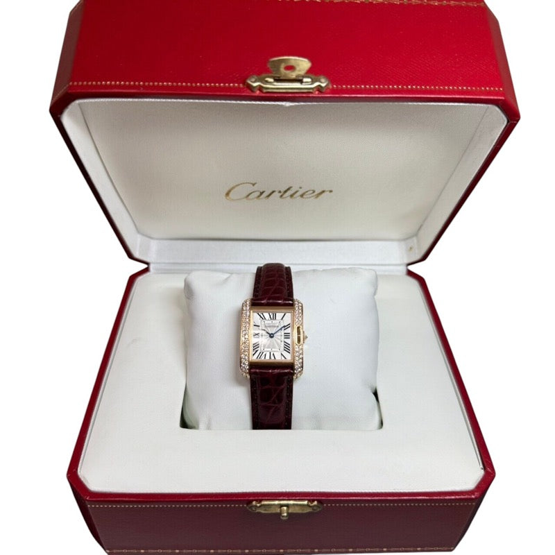 カルティエ Cartier タンク アングレース SM WT100013 K18ピンク