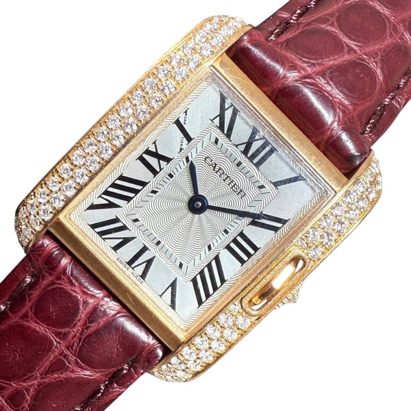 カルティエ Cartier タンク アングレース SM WT100013 K18ピンクゴールド レディース 腕時計