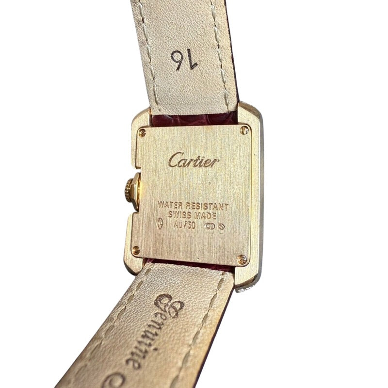 カルティエ Cartier タンク アングレース SM WT100013 K18ピンクゴールド レディース 腕時計 カルティエ Cartier タンク アングレース SM WT100013 K18ピンク