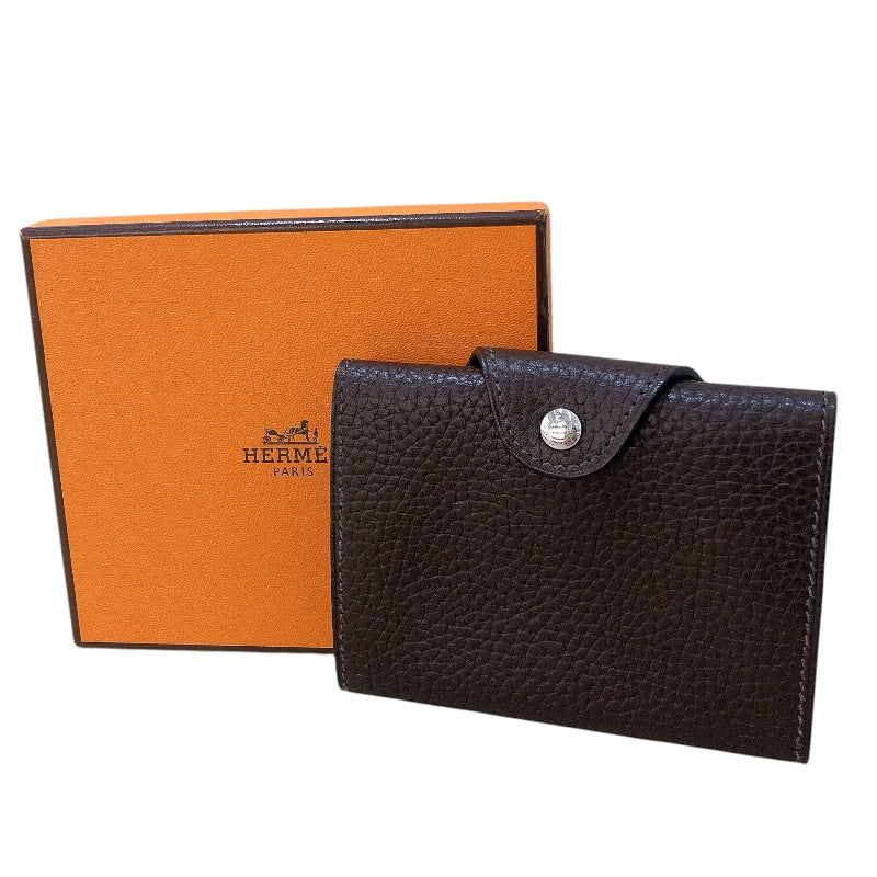 エルメス HERMES イリア B刻 カカオ ヴァッシュギャロップ レディース コインケース