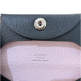 エルメス HERMES バスティア　ヴェルソ W刻 ブラック/モーヴペール シェーブル レディース コインケース
