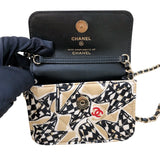 シャネル CHANEL ミニマトラッセチェーンショルダーバッグ ベージュ/ゴールド金具 キャンバス キャンバス レディース ショルダーバッグ