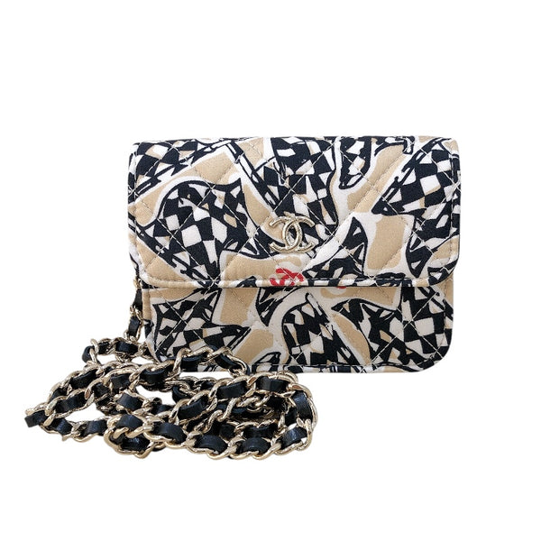 シャネル CHANEL ミニマトラッセチェーンショルダーバッグ ベージュ/ゴールド金具 キャンバス キャンバス レディース ショルダーバッグ