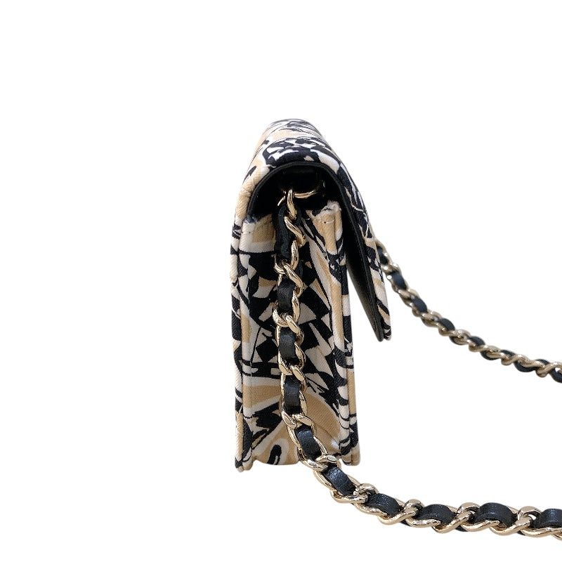 シャネル CHANEL ミニマトラッセチェーンショルダーバッグ ベージュ/ゴールド金具 キャンバス キャンバス レディース ショルダーバッグ
