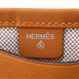 エルメス HERMES プティアッシュポーチ オレンジ トワル/エバーカラー レディース ポーチ