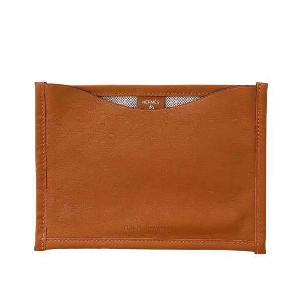 エルメス HERMES プティアッシュポーチ オレンジ トワル/エバーカラー レディース ポーチ