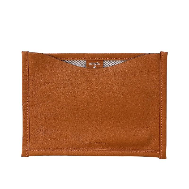 エルメス HERMES プティアッシュポーチ オレンジ トワル/エバーカラー レディース ポーチ
