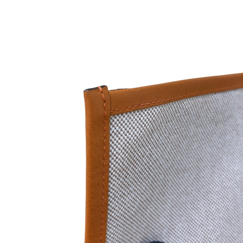 エルメス HERMES プティアッシュポーチ オレンジ トワル/エバー