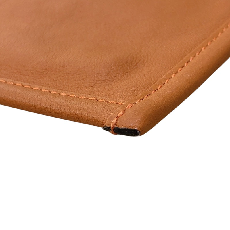 エルメス HERMES プティアッシュポーチ オレンジ トワル/エバーカラー レディース ポーチ