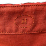 エルメス HERMES ボリードポーチ20 オレンジ シルバー金具 トワル レディース ポーチ
