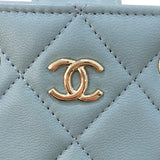 シャネル CHANEL マトラッセ チェーンショルダー AS3176 ライトブルー シルバー金具 ラムスキン レディース ショルダーバッグ