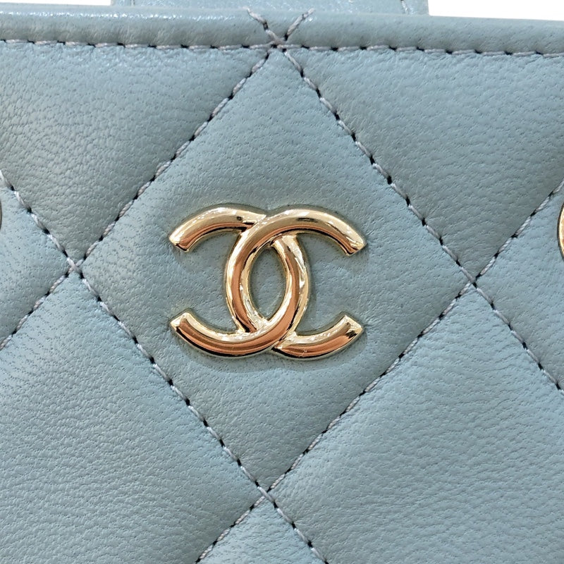シャネル CHANEL マトラッセ チェーンショルダー AS3176 ライトブルー シルバー金具 ラムスキン レディース ショルダーバッグ