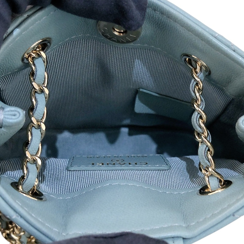 シャネル CHANEL マトラッセ チェーンショルダー AS3176 ライトブルー シルバー金具 ラムスキン レディース ショルダーバッグ
