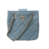 シャネル CHANEL マトラッセ チェーンショルダー AS3176 ライトブルー シルバー金具 ラムスキン レディース ショルダーバッグ