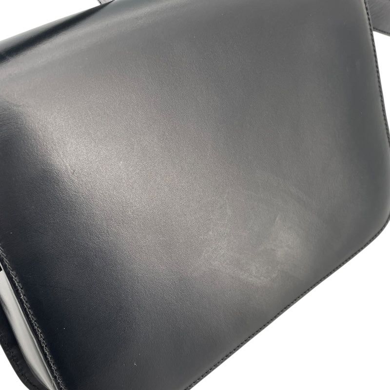 セリーヌ CELINE サークルロゴショルダー ブラック レザー レディース ショルダーバッグ