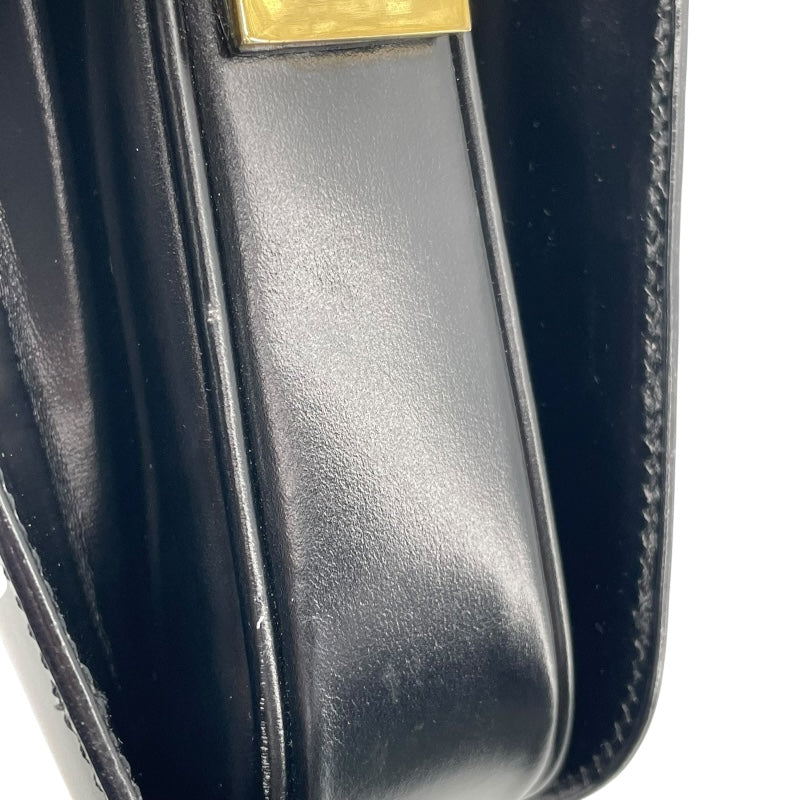 セリーヌ CELINE サークルロゴショルダー ブラック レザー レディース ショルダーバッグ
