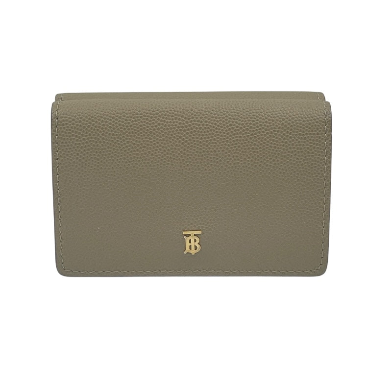 バーバリープローサム BURBERRY PRORSUM コンパクトウォレット ベージュ レザー レディース 三つ折り財布