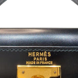 エルメス HERMES ケリー28　外縫い 〇X刻印　(1994年製) ブラック ゴールド金具 ボックスカーフ レディース ハンドバッグ