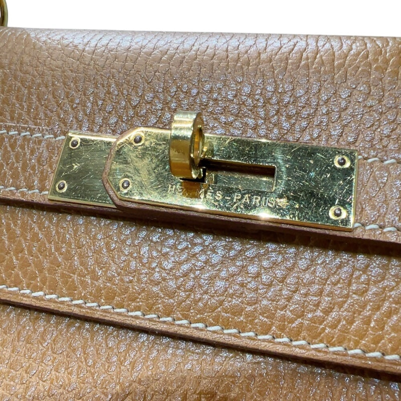 エルメス HERMES ケリー35 　外縫い 〇Y刻印　(1995年製) ナチュラルサブレ　ゴールド金具 アルデンヌ レディース ハンドバッグ