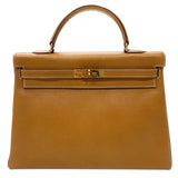 エルメス HERMES ケリー35 　外縫い 〇Y刻印　(1995年製) ナチュラルサブレ　ゴールド金具 アルデンヌ レディース ハンドバッグ