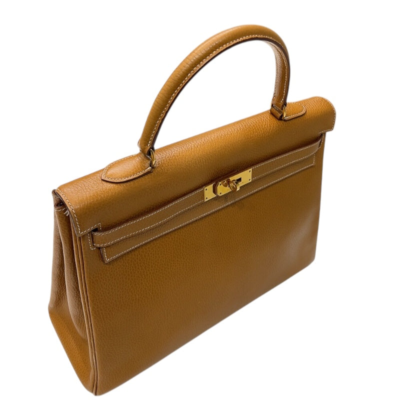 エルメス HERMES ケリー35 　外縫い 〇Y刻印　(1995年製) ナチュラルサブレ　ゴールド金具 アルデンヌ レディース ハンドバッグ