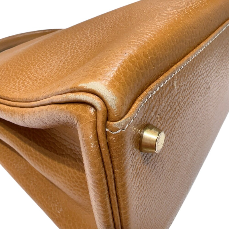 エルメス HERMES ケリー35 　外縫い 〇Y刻印　(1995年製) ナチュラルサブレ　ゴールド金具 アルデンヌ レディース ハンドバッグ