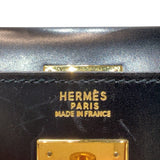 エルメス HERMES ケリー32 　外縫い 〇Y刻印　(1995年製) ブラック　ゴールド金具 ボックスカーフ レディース ハンドバッグ