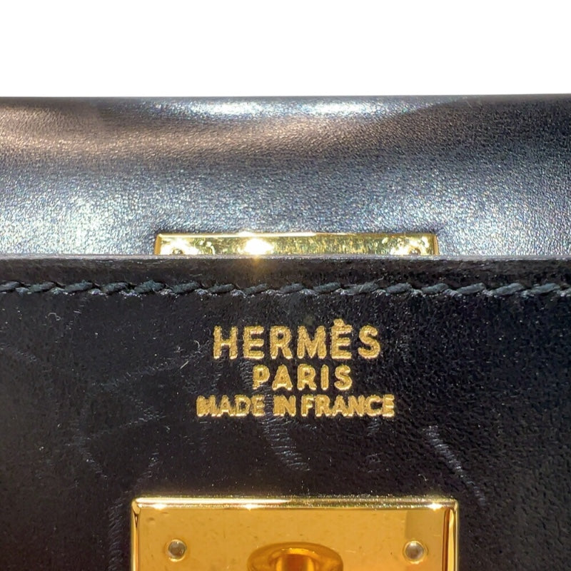 エルメス HERMES ケリー32 　外縫い 〇Y刻印　(1995年製) ブラック　ゴールド金具 ボックスカーフ レディース ハンドバッグ