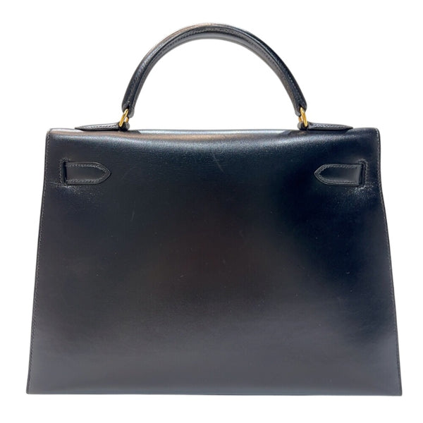 エルメス HERMES ケリー32 　外縫い 〇Y刻印　(1995年製) ブラック　ゴールド金具 ボックスカーフ レディース ハンドバッグ