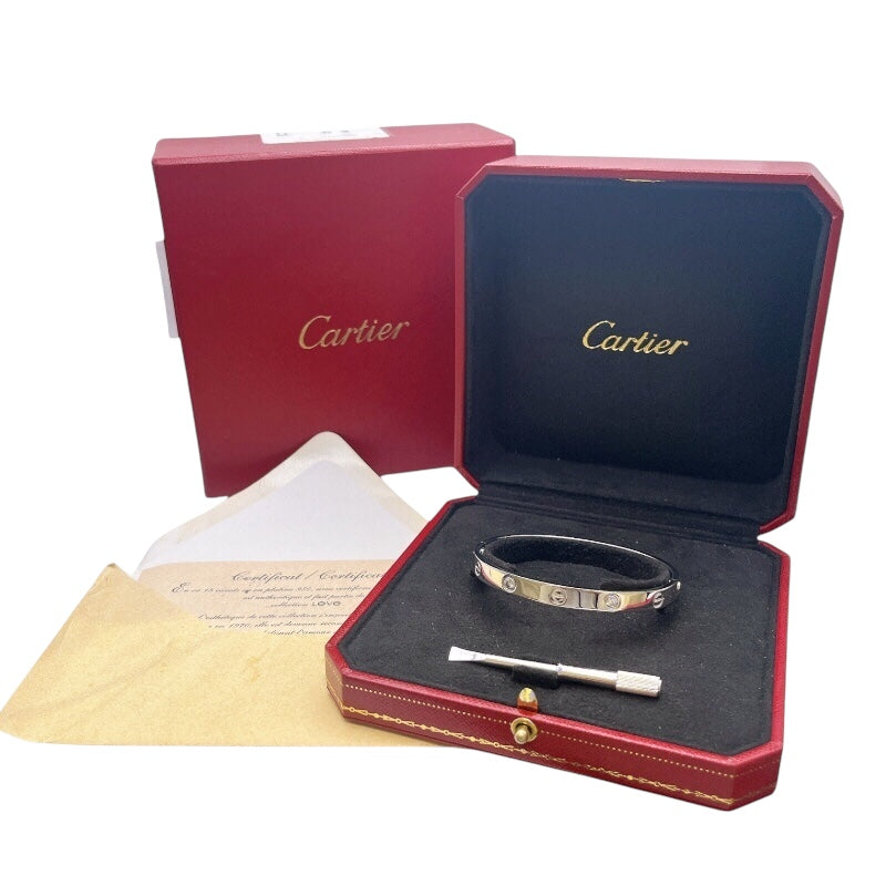 カルティエ Cartier ラブブレス4Pダイヤ K18ホワイトゴールド ジュエリー | 中古ブランドリユースショップ OKURA(おお蔵)