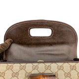 グッチ GUCCI バンブー トップバッグ ブラウン GGキャンバス レディース ハンドバッグ