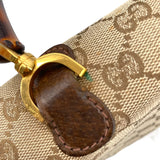 グッチ GUCCI バンブー トップバッグ ブラウン GGキャンバス レディース ハンドバッグ